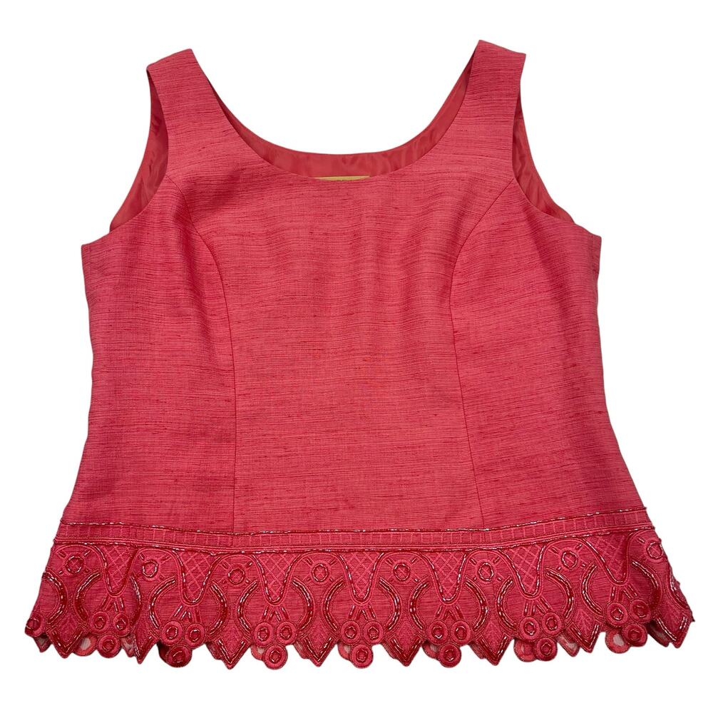 Kasper Womens Sleeveless Beaded Embellished Elegant Formal Evening Top Sz 6